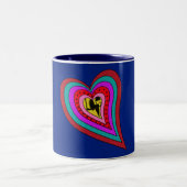 Retro Psychedelic Liebe Heart Coffee Tasse (Mittel)