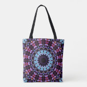 Retro Psychedelic Mandala Hippie Boho Gefärbte Kra Tasche (Rückseite)