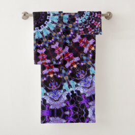 Retro Psychedelic Mandala Trippy Hippie Boho Chic Badhandtuch Set