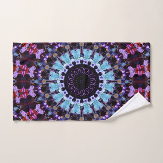 Retro Psychedelic Mandala Trippy Hippie Boho Chic Badhandtuch Set (Handtuch)