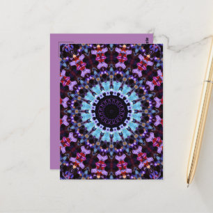 Retro Psychedelic Mandala Trippy Hippie Boho Chic Postkarte
