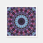 Retro Psychedelic Mandala Trippy Hippie Boho Chic Serviette (Vorderseite)