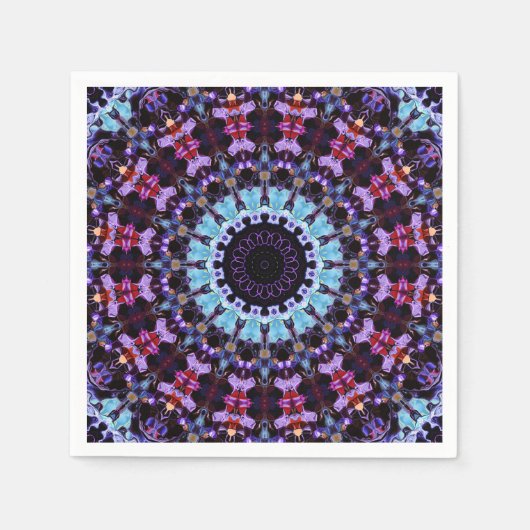 Retro Psychedelic Mandala Trippy Hippie Boho Chic Serviette (Vorderseite)