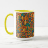 Retro Psychedelic Mushroom & Paisley Pattern Tasse (Links)