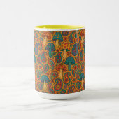 Retro Psychedelic Mushroom & Paisley Pattern Tasse (Zentrum)