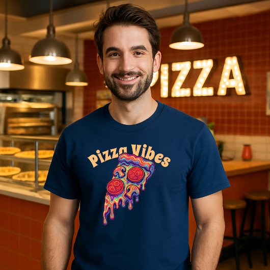 Retro Psychedelic Pizza T-Shirt