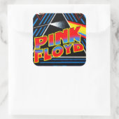 Retro-Psychedelic-Rock-inspiriertes abstraktes Git Quadratischer Aufkleber (Tasche)