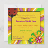 Retro Psychedelic Vinyl Record Party Einladungen (Rückseite)