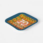 Retro Psychedelic Wave 70. Geburtstag Pappteller (Gewinkelt)