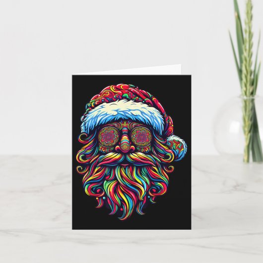 Retro Psychedelic Weihnachtsmann Karte (Vorderseite)