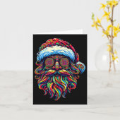Retro Psychedelic Weihnachtsmann Karte (Gelbe Blume)