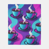Retro-psychedelische Kaffeetassen-Decke, kräftiges Fleecedecke (Vorderseite)