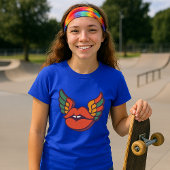 Retro Psychedelische Lippen mit Flügeln T-Shirt