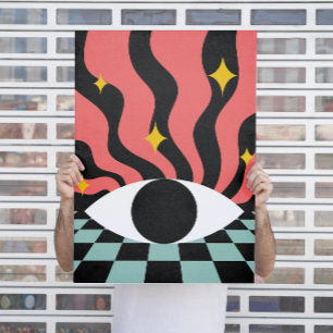 Retro-psychedelischer Blick Poster