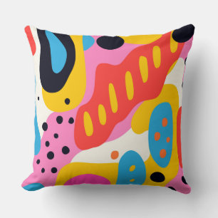 Retro-Psychedelischer Flüssigkeits-Blob-Kissen Kissen