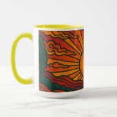 Retro-Psychedelischer Sonnenuntergang Tasse (Links)