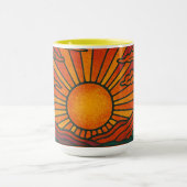 Retro-Psychedelischer Sonnenuntergang Tasse (Zentrum)