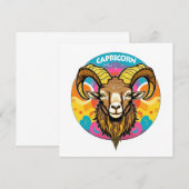 Retro psychedelischer Steinbock-Zodiakus Ziege Dez (Vorne/Hinten)