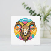 Retro psychedelischer Steinbock-Zodiakus Ziege Dez (Stehend Vorderseite)