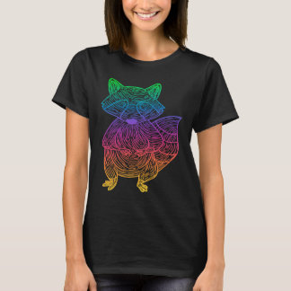 Retro-Psychedelischer Waschbär-Müllschwein-Tier T-Shirt