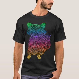 Retro-Psychedelischer Waschbär-Müllschwein-Tier T-Shirt