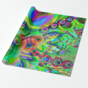 Retro psychedelisches abstraktes geschenkpapier