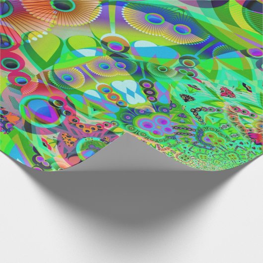 Retro psychedelisches abstraktes geschenkpapier (Ecke)