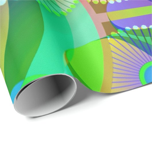 Retro psychedelisches abstraktes geschenkpapier (Rolleneckpunkt)