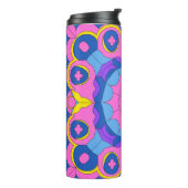 Retro-psychedelisches geometrisches Mandala-Muster Thermosbecher (Nach links gedreht)