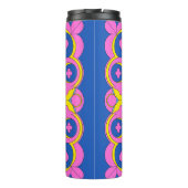 Retro-psychedelisches geometrisches Mandala-Muster Thermosbecher (Rückseite)