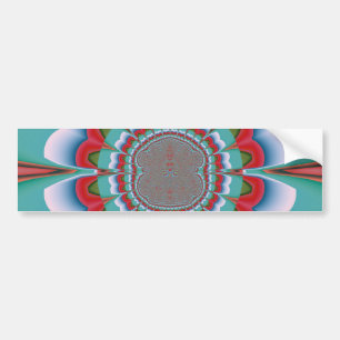 Retro-psychedelisches Mandala-Blüten-Abstraktkunst Autoaufkleber