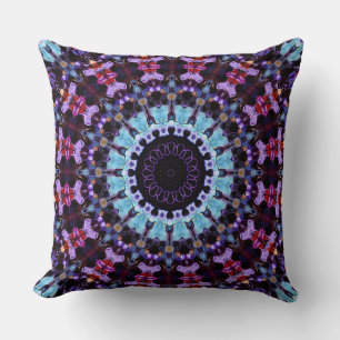Retro psychedelisches Mandala Hippie Boho Tiedye Kissen