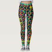 Retro psychedelisches Muster Leggings (Vorderseite)