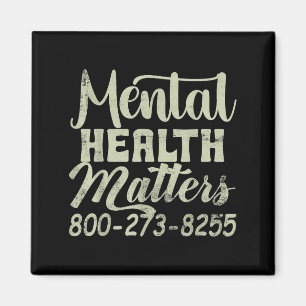 Retro Psychische Gesundheit S 0800-273-8255 Bewuss Magnet