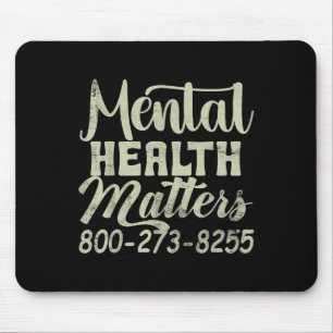 Retro Psychische Gesundheit S 800-273-8255 - Psych Mousepad