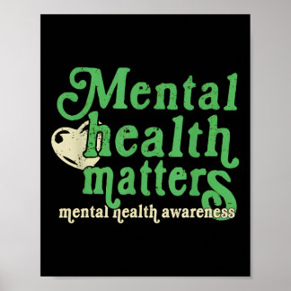 Retro Psychische Gesundheitsprobleme den ganzen Ta Poster