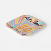 Retro Psycho Boogie Colorful Men's 50th birthday Pappteller (Gewinkelt)