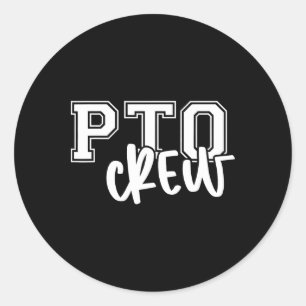 Retro Pto Crew Eltern-Lehrer-Organisation Zurück Z Runder Aufkleber