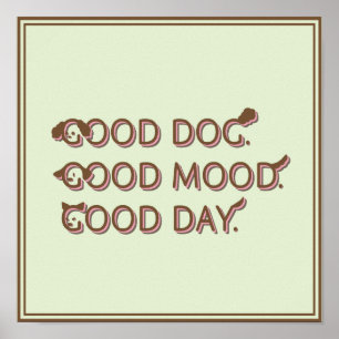 Retro Pudel Guter Hund Gute Laune Tag Typografie Poster