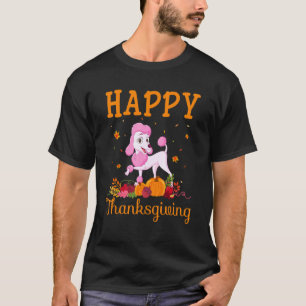 Retro Pudel Hund Frohes Erntedankfest passende Fam T-Shirt