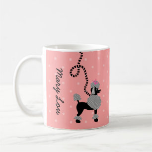Retro-Pudelrock rosa und schwarz 50er Jahre person Kaffeetasse