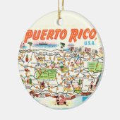 Retro Puerto Rico Map Ornament (Links)