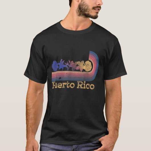 Retro Puerto Rico Tropical Blume 80er Jahre Style  T-Shirt (Vorderseite)