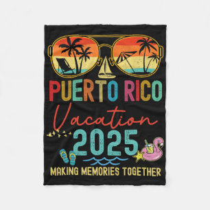 Retro Puerto Rico Urlaub 2025 Erinnerungen Matchin Fleecedecke