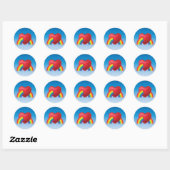 Retro Puffy Heart and Rainbow Sticker (Blatt)