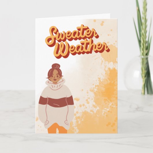 Retro-Pullover-Wetter Herbst und Herbst Karte (Vorderseite)