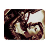 Retro-Pulp-Frau Magnet (Horizontal)