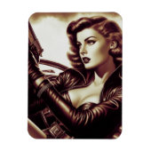Retro-Pulp-Frau Magnet (Vertikal)