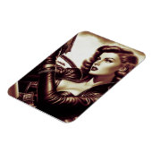 Retro-Pulp-Frau Magnet (Linke Seite)