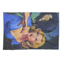 Retro Pulp Horror Handtuch mit Bussard